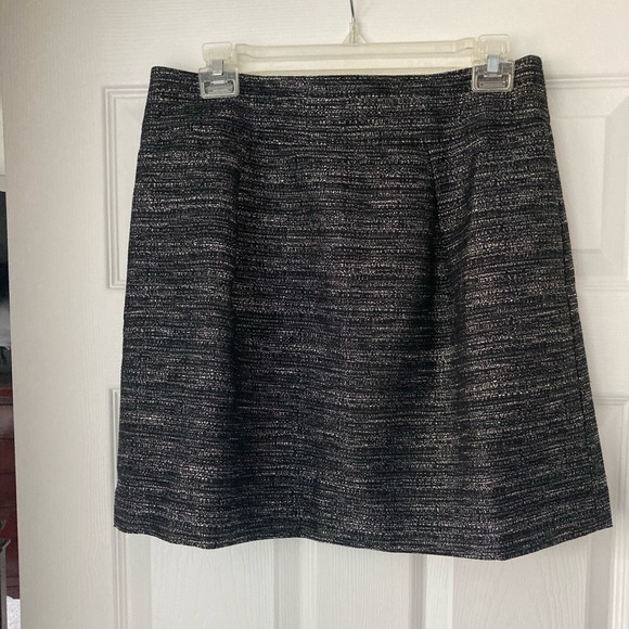 Loft black and silver A-line skirt - Picture 1 of 4
